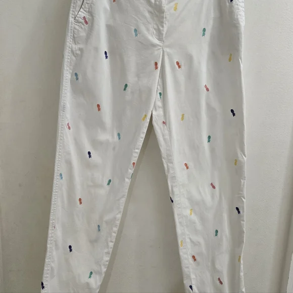 Talbots Pineapple Print Relaxed Chinos - Picture 3 of 10